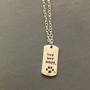 Live, Love, Adopt Charm Necklace